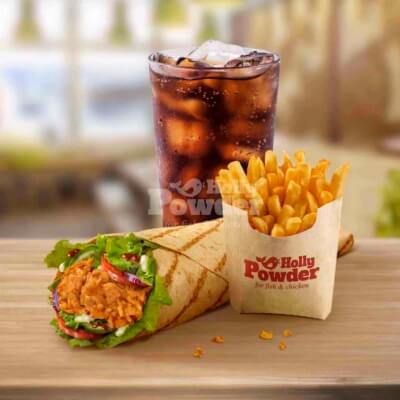 breaded fried chicken wrap meal
