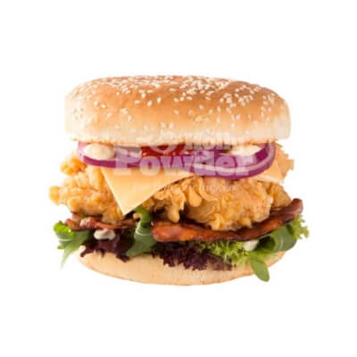 crispy coated fried chicken burger
