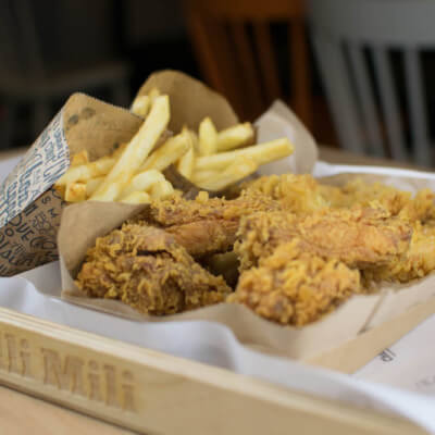 chicken stripes on the table