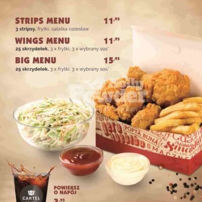 menu with crispy fried chicken X3 menu with crispy fried chicken X3