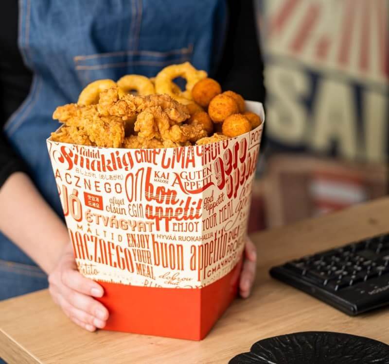 chicken buckets for serving large portion